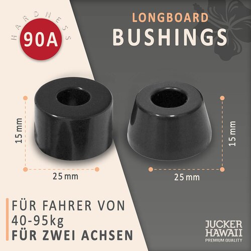 JUCKER HAWAII Longboard BUSHINGS 90A nero - per tutti i truck